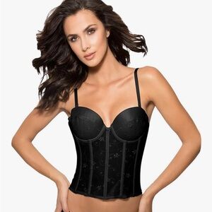 Dominique Women's Alana Low Back Convertible Strapless Longline Bra / Corset 40A